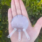 臺灣出貨💯diy手工繪畫咕卡貼紙迷你透明扇小朋友小扇子幼兒園空白mini娃用