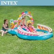【INTEX】糖果屋戲水游泳池滑水道/戲水池/泳池/兒童泳池/充氣泳池 295x191x130cm(374L)適用3歲+