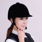 【台灣出貨】 時尚絨布馬術帽 均碼可調節馬帽  可當安全帽  男女可戴黑色馬帽擋風砂 525