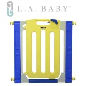 【美國 L.A. Baby】幼兒安全門欄/圍欄/柵欄(繽紛黃色/附贈兩片延伸件)