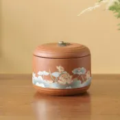 全球選品1館 生活百貨 醒茶罐紫砂茶葉罐圓形防潮罐風家用儲物罐古風密封罐高檔茶倉