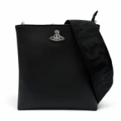 【DOKODEMO】全新未使用☆ Vivienne Westwood Orb logo Bio Green Saffiano 皮革斜背包/肩背包 黑色 女款