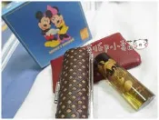 ~刻印小貓~絕版米奇正版彩繪6分茶水晶印章/印鑑+印章盒(含刻印)