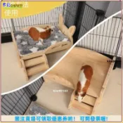 【四季通用】實木倉鼠寵物床 鬆木小寵物睡覺床 玩具 木梯 小型窩 兔子睡窩 天竺鼠 龍貓 寵物木屋