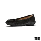 【FitFlop】DELICATO 蝴蝶結亮片芭蕾舞平底鞋-女(黑色)