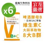 【龍鳳生技】日本啤酒酵母-綜合維生素B+C膠囊(6盒)