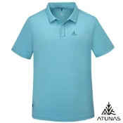  【ATUNAS 歐都納】男款循環排汗透氣短袖POLO衫A8PS2529MC湖綠/透氣/排汗/抗UV/戶外休閒