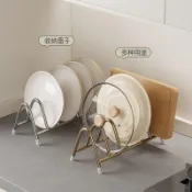 台灣出貨 鍋蓋架 砧板架 鍋具收納架 鍋蓋收納架 不鏽鋼廚房盤子瀝水架加厚鍋蓋菜板收納架檯面增高架防滑防黴