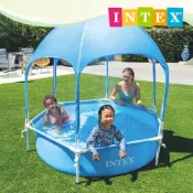 INTEX 遮陽六角形金屬框架泳池183x高38cm(700L) 適用3歲+(28209)
