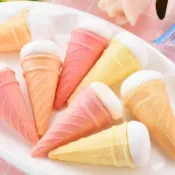 ✿年貨節✿ 甜筒 冰淇淋 零食 糖果【棉花糖】甜筒冰淇淋硬殼部落兒童零食爆炸冰淇淋棉花糖迷你甜筒冰淇淋雪糕杯休閒零食