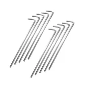 【Treewalker】鋁合金營釘(10入)  一般電鍍L型 營釘 平頭銀釘 露營登山配件 L釘 地釘 銀色地釘