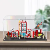 【定製咨詢】高透明亞克力展示盒適用於樂高 消防局60110 防塵罩明盒透明手辦模型盒 積木收納公仔展示櫃