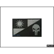 (店+)野戰搖滾 台灣國旗+海豹懲罰者 刺繡臂章(黑灰色)低識度識別章夜間黑色套服適用肩章徽章中華民國徽章