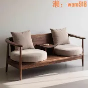 華潤城百貨 【店長推薦】】胡桃木羅漢床宋式美學實木雙人連體椅新中式簡約布藝貴妃榻新款