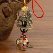 【財神小舖】麒麟踩八卦吊飾掛飾 古銅 車掛(已開光  招財 辟邪 神獸 送子)