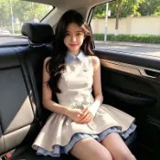 韓系千金 洋裝 收腰顯瘦蓬蓬大擺版型長裙
