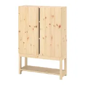 【IKEA 宜家家居】IVAR 層架組附收納櫃, 松木, 80x30x120 公分