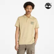  Timberland 男款檸檬黃休閒短袖POLO衫|A43WBDH4