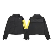 (店+)【NIKE 耐吉】W Off-White x Nike Keep Back 運動短版外套 黑黃 BV8041-010