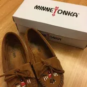 美國Minnetonka 麂皮雷鳥串珠莫卡辛平底鞋 豆豆鞋 棕色24.5 （38）（正品） 新北市