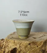 古瓷堂日本回流瓷器 日本回流孤品萩燒白粉引冰裂開片白陶主人杯 110cc白陶聞香杯 帶底款實物實拍