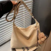 新款復古包包女大容量百搭單肩托特包休閒上班通勤餃子包