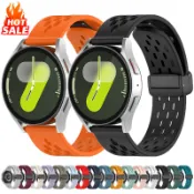 SAMSUNG 20 毫米磁性錶帶適用於三星 Galaxy Watch 7 6 5 4 5Pro 6 4 經典矽膠手鍊適