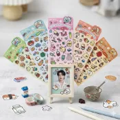 (店+)【德德小品集】咕嚕貓系列貼紙包｜裝飾偶像小卡必備！信的戀人 原創手繪貓咪 咕卡拼貼素材 拍立得裝飾相框 韓系文藝 明星周邊裝飾