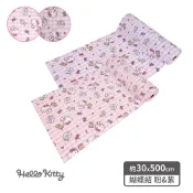 【Sanrio三麗鷗】 Hello Kitty防水防污鋪布-蝴蝶結(粉/紫) (30x500cm 拋棄式設計 用髒即丟)