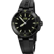 【ORIS 豪利時】Aquis 時間之海中型潛水機械錶-鍍黑x黃/36mm(0173376524722-0741834B)