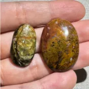 《虎皮心臟2顆》251203-05 總統石 心臟石 血絲碧玉 台灣藍寶 鳳凰碧玉 | 後山帝星石業