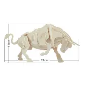 木製立體拼圖 牛 鬥牛 動物 立體拼圖 動物立體塗鴉拼圖 益智 手工拼插 DIY木製 拼圖 積木模型