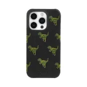 【COACH】iPhone 16系列 真皮手機殼 黑色小恐龍(義大利牛皮)