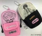 ///愛蜜莉娃娃屋///~正版海賊王/航海王~魯夫/喬巴雙層萬用包~掛袋~可當筆袋~化妝包~手機袋~附掛環-約18公分