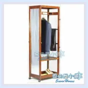雪之屋 GP-011歐米茄衣掛鏡(胡桃)/吊衣架/西裝架/衣帽架/DIY自組/限自取 X791-02