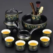 全球選品1館 生活百貨 懶人石磨自動茶具套裝家用會客旋轉沖泡茶壺泡茶神器喝茶功夫茶杯