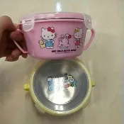 大賀屋 三麗鷗 304不鏽鋼 SGS 樂扣 兒童碗 防摔碗 餐碗 隔熱碗 KITTY 正版 T00070153 154