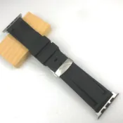 Apple Watch 代用 錶帶 沛納海版型 厚感紮實 運動錶帶 橡膠錶帶  不鏽鋼 銀色 蝴蝶釦