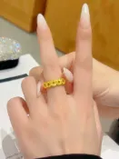 全球選品1館 生活百貨 碎冰冰五帝錢幣戒指女復古小眾設計女士旺財招財轉運食指戒不掉色