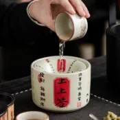 汝窯茶洗 陶瓷茶渣缸 水盂 杯洗 中式茶具 茶道配件 廢水缸 筆洗 家用茶器