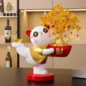 擺件搖錢樹發財樹金錢樹發財樹招財貓擺件店鋪做生意辦公室電視櫃開業喬遷新居祝福