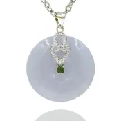 【喜緣玉品】天然A貨翡翠 紫羅蘭 平安扣項鍊(富貴風華)
