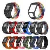 48h出貨丶適用於 TOMTOM Runner 2/3/ spark/ Adventurer 彈力編制尼龍錶帶