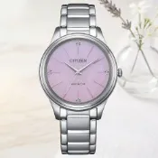 CITIZEN星辰 LADY S系列 光動能 簡約時尚腕錶 錶 手錶 送禮 34mm / EM1220-58X