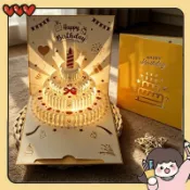 【生日賀卡】 生日賀卡 生日卡片 立體賀卡 3D賀卡 音樂賀卡 發光賀卡 蛋糕卡片 祝福卡片 生日禮物 立體卡片
