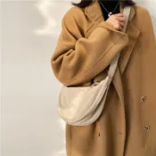 宜百家 餃子包斜背挎包女 女斜挎包學生新款單肩包尼龍餃子包女式挎包百搭小布包