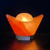 ¤臻藏館¤天然玫瑰【金元寶】鹽燈 喜馬拉雅山玫瑰鹽燈 財運燈 光明燈 淨化燈 補滿正能量 大發利市 開財運好財緣