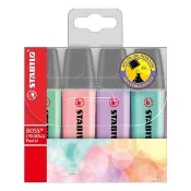 【STABILO】德國 思筆樂 BOSS ORIGINAL Pastel 波士馬卡龍色經典螢光筆 4色組 /盒 ST70/4-2