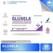 GLUSELA 1 BOX 30 KAPLET | L-glutathione 500mg +Vitamin c 250
