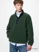 【UNIQLO】男裝/男女適穿 刷毛排釦半開襟上衣(長袖) 487929